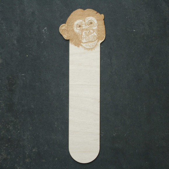 Chimpanzee wooden bookmark