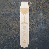bookclub wooden bookmark with a wine glass design