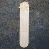 Cooking wooden bookmark featuring utensils and ingredients for making a stew