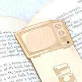 Telly addict wooden bookmark