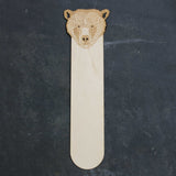 Wooden bookmark with a bear head design
