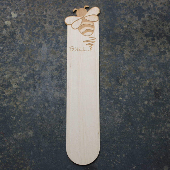 Wooden bookmark with a bee design