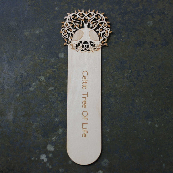 Wooden bookmark with a Celtic tree of life design