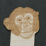 Chimpanzee wooden bookmark