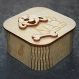 Wooden laser cut & engraved box with a dog design