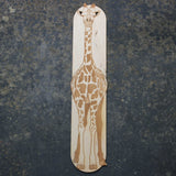 Wooden bookmark with a giraffe design