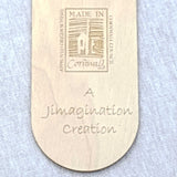 Jimagination Creations tag on reverse of bookmark, with the Made-In-Cornwall logo