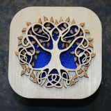 Wooden laser cut & engraved box with a Celtic tree of life design